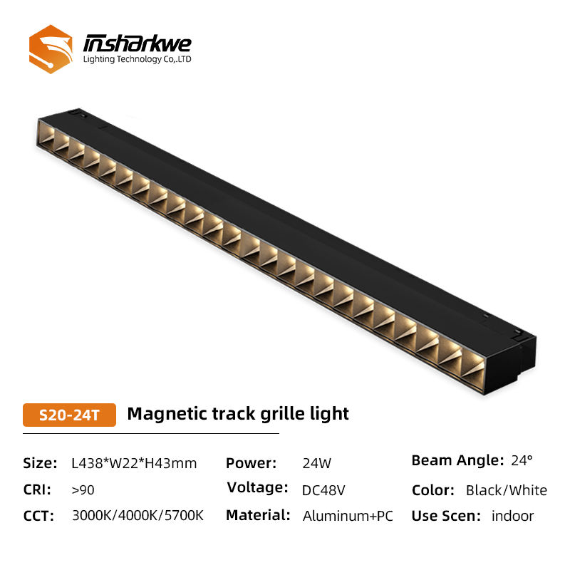 S20-24T Magnetic track grille light 24W
