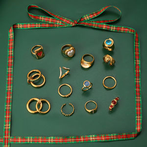 แหวนสแตนเลสสตีลชุบทอง 18K PVD ประดับเพชรซิคอน สำหรับผู้หญิง ดีไซน์หรูหรา เรียบง่าย ไม่ลอก ไม่ซีดจาง - Product Image 5