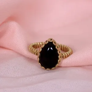 Anillo de obsidiana de ojo de arcoíris súper brillante a la moda-Anillo de piedra de obsidiana natural para mujeres-Protección espiritual Meditación curativa - Product Image 2