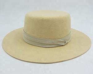 Chapeau de marin rouge à large bord plat de luxe en feutre de laine australienne 100% fait main de qualité supérieure personnalisé en gros dans le style <span class=keywords><strong>Porkpie</strong></span> - Product Image 6