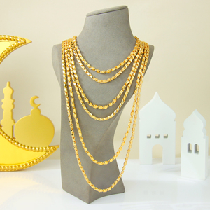 Dubai Fashion Gold <b>Necklace</b> <b>Chains</b> 21k Gold Plated 60/80/100cm Unisex Vintage Jewelry Nigeria Wedding Jewelry - Product Image 3