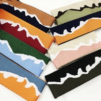 Conception de Texture de lait ondulé coloré motif de montagne enneigée sangle en Polyester 38mm sangle Jacquard pour sangle de guitare sac