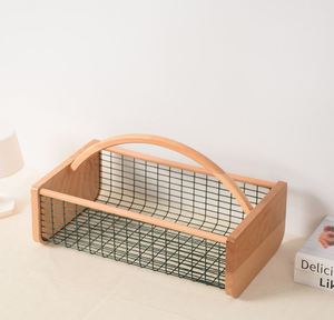 Custom Large Beech Wood Garden Hod for Harvesting Mesh Harvest Basket with Handle Wire Picking Basket <strong>Vegetables</strong> Fruits Flowers - Product Image 6