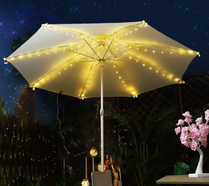Guirlandes lumineuses solaires pour parasol, changement de couleur RGB, télécommande, étanches pour jardin, terrasse, camping, lumières féériques - Product Image 2