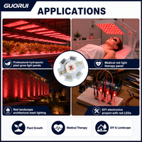 Puces LED GUORUI 45Mil Epistar 1W 3W 5W 620nm 660nm Rouge Haute Puissance avec Dissipateur Thermique 20mm PCB Star
