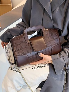 <span class=keywords><strong>Sac</strong></span> rétro pour femmes, sacs <span class=keywords><strong>à</strong></span> <span class=keywords><strong>main</strong></span> de luxe, tendance, motif crocodile, <span class=keywords><strong>sac</strong></span> carré - Product Image 5