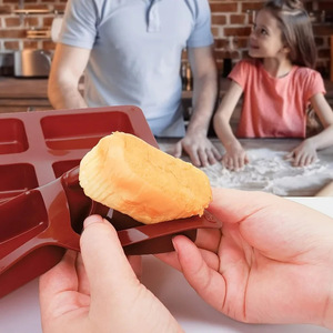 Rectangular <b>Silicone</b> Cake Mold 12 Cavity <b>Baking</b> Dessert Bread Mold Oven Safe Commercial Use - Product Image 3