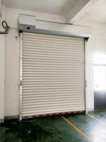 Porte à enroulement en aluminium résistante au vent avec déverrouillage manuel d'urgence pour garage/supermarché, protection extérieure
