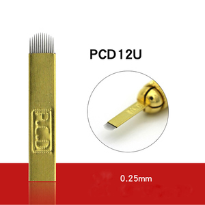 0,25mm en forma de U de agujas de tatuaje de <span class=keywords><strong>cejas</strong></span> maquillaje permanente Microblading hoja <span class=keywords><strong>para</strong></span> 3D Manual Microblading pigmentos - Product Image 3
