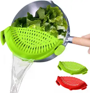 Hot Selling Silicone Food Pan Strainer Strainer Hands-Free Clip On Pot Strainer