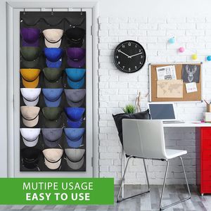 Nouveau support mural carré Amz Hot pour <span class=keywords><strong>rangement</strong></span> de chapeaux, organisateur de porte en tissu, sac suspendu pour casquettes et vêtements - Product Image 4