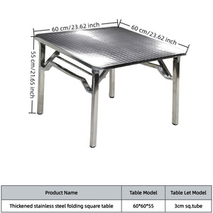 <span class=keywords><strong>Table</strong></span> <span class=keywords><strong>pliante</strong></span> en acier inoxydable au design contemporain, épaissie, carrée, <span class=keywords><strong>pour</strong></span> repas en plein air, camping, barbecue, <span class=keywords><strong>marché</strong></span> nocturne, Hunan - Product Image 6