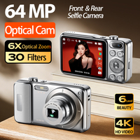 Kamera Mirrorless BENJIE Real 6X Optical Zoom dengan Kamera Selfie Ganda Depan/Belakang, Video 4K, Foto 64MP, Berbagai Mode Pemotretan