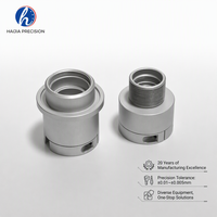 Adaptador de Bayoneta Roscado de Aluminio CNC de Cinco Ejes de ±0.01 mm, Acoplamiento Macho y Hembra, Interfaz para Lentes Ópticas, Inspección Completa por CMM