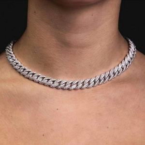 Cadena Cubana de Moissanita con Incrustaciones de Diamantes, Joyería de Plata de Ley 925 de 6 mm y 2 Filas, Collar Hip Hop, Cadena Cubana de Moissanita VVS - Product Image 5