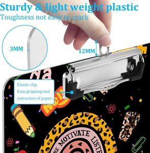 Acrylic <strong>Cute</strong> Teacher Rainbow Pattern Paperboard <strong>Clipboard</strong> with Low Profile Design for Office and School Supplies Customizable - Product Image 4