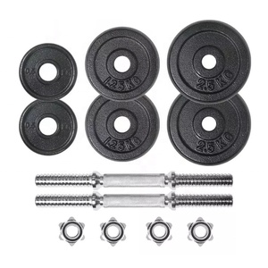 Ensemble d'haltères en fonte peinte en noir de <span class=keywords><strong>20</strong></span> kg avec logo personnalisé, poids en livres, haltères de musculation, ensemble d'haltères de <span class=keywords><strong>20</strong></span> kg - Product Image 2