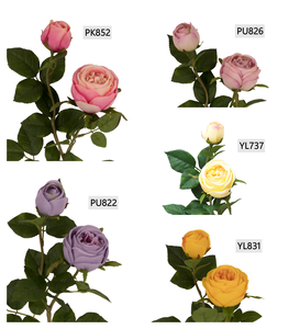 Modernos Ramos de Rosas Artificiales Realistas de 26 Pulgadas con Tallo <span class=keywords><strong>Ross</strong></span>, 2 Capullos de Flor, Alta Calidad para Acción de Gracias y Navidad - Product Image 3