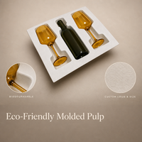 Boîte à vin en pulpe moulée, insert biodégradable, emballage personnalisé avec logo pour le vin