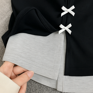 Camisetas de algodón de tendencia para mujer Logotipo personalizado Cuello en V Manga corta con lazo Deporte Slim Fit Camiseta transpirable - Product Image 5