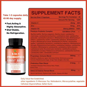 Capsules prébiotiques 5 en 1 très vendues, complément alimentaire 100% naturel, régule la fonction immunitaire, complément antioxydant - Product Image 6