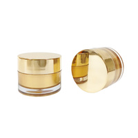 Pot cosmétique de luxe en acrylique doré à double paroi, vide, 30g 50g, pour crème hydratante visage, avec couvercle doré brillant, OEM ODM