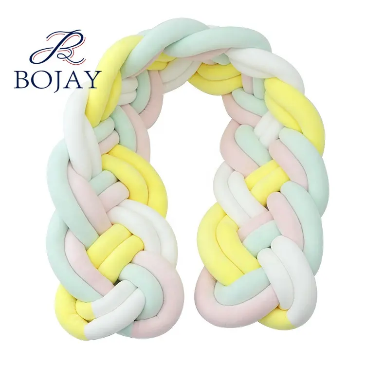 Bojay Baby Infant Bed Crib Bumper Knotted Braided 6 For Newborn Baby