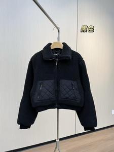 Giacca a vento casual in pile spesso con cerniera e collo a lupetto in pelliccia di agnello tinta unita ForALO, nuova collezione autunno 2025 - Product Image 3