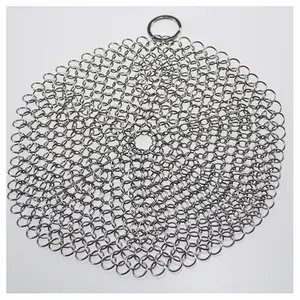 Stainless Steel Chain Mesh Scrubber Pot Pans Grill Pans Woks Cleaning Brush Cast Iron Cleaner Chains Scrubber Accessories