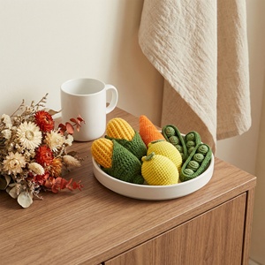 Ensemble de jouets en crochet 100 % coton - Légumes et fruits tricotés à la main - Jouets sensoriels doux et écologiques pour la cuisine des enfants - Product Image 5