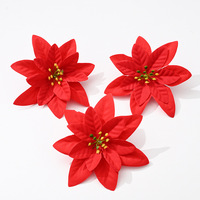 Künstliche Seiden-Weihnachtssterne Großhandel Weihnachtsbaumschmuck Umweltfreundliche Blumen für Kranz Girlande Feiertagsdekoration