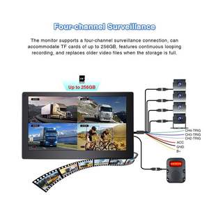 เครื่องบันทึกการขับขี่สำหรับยานพาหนะโดยสาร ระบบเตือนภัย BSD กล้อง 4 ตัว ระบบตรวจสอบสี่ทิศทาง จอ LCD ขนาด 10 นิ้ว ความละเอียด 1280x720 - Product Image 3