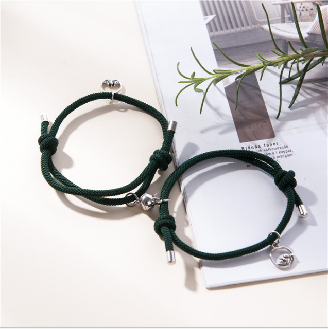 Couple Magnetic Minimalist Bracelet Braided Rope Friendship Distance Bracelet Adjustable Lovers Valentine Gift Jewelry