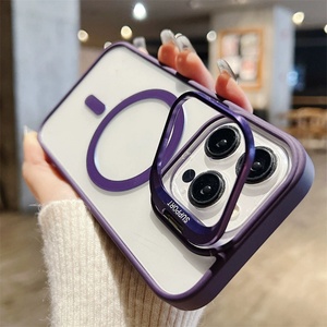 เคสโทรศัพท์ใสแบบมีที่ยึดเลนส์สำหรับ iPhone 16 15 14 13 12 11 Pro Max  วัสดุอะคริลิกแม่เหล็กและซิลิโคนแข็ง - Product Image 6