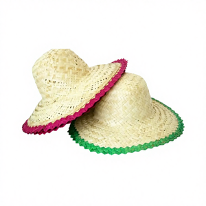 Elegante Sombrero Mexicano de Paja con Diseño Pintado a Mano - Cómodo para Viajes al Aire Libre, Fiestas, Eventos Deportivos/Desfiles (Estilo a Cuadros) - Product Image 4