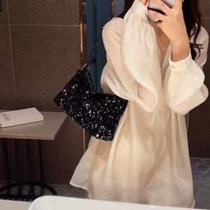 Sparkly Sequin Classic Mini Evening Clutch Shoulder Handbag Chain Strap Magnetic Closure Glitter <b>Purse</b> Fashionable Chic <b>Small</b> - Product Image 4