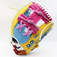 Gant de baseball personnalisé pour enfants de 11,5 pouces, cuir de vachette professionnel avec broderie, impression sur soie et design de site web personnalisé