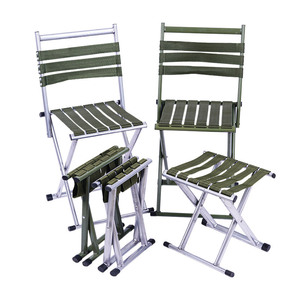 Foldable Steel Pipe <b>Stool</b> Thickened Flat Tube Fishing Chair Outdoor Camping Portable Rectangular Shape - Product Image 5