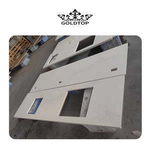 GOLDTOP fábrica al por mayor OEM/ODM Calacatta oro 5046 <span class=keywords><strong>Nuvo</strong></span> 20mm superficie encimeras de cuarzo blanco para cocina Hotel diseño moderno - Product Image 1