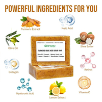 Savon Vegan Grit Curcuma Enzyme Papaye Barre Corporelle Éclaircissante Naturelle Correcteur Taches Noires Sans Cruauté En Vrac