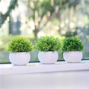<span class=keywords><strong>Plantas</strong></span> <span class=keywords><strong>artificiales</strong></span> con maceta de pulpa para decoración de baño, hogar y oficina, vegetación de césped artificial para decoraciones de casa - Product Image 4