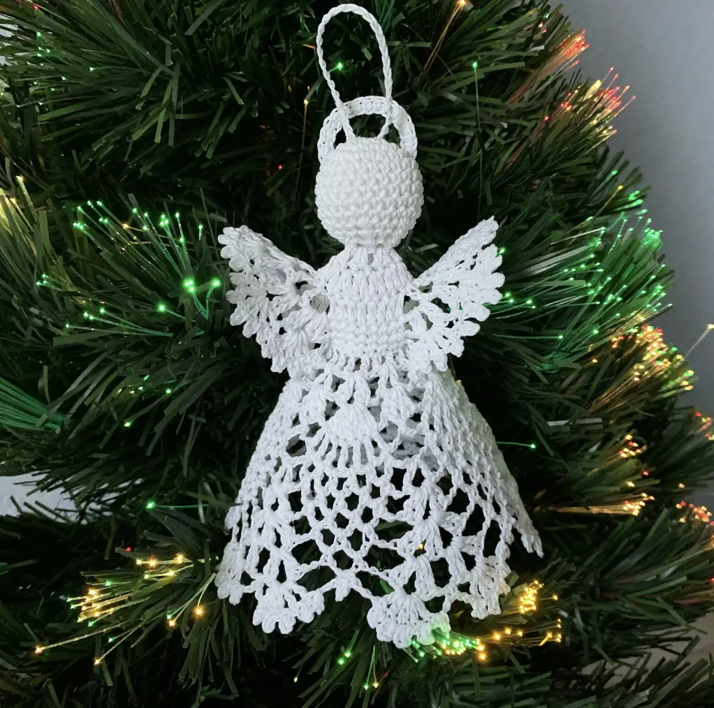 Produtos de alta qualidade Popular Design Decoração De Natal Algodão Anjo De Natal Crochet Decoração X-mas Decor