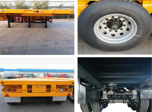 Remolque de Plataforma Plana de 12m a Buen Precio, Semirremolque de Plataforma Plana para Carga, Semirremolque Portacontenedores de 3 Ejes - Product Image 3