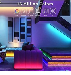 ชุดไฟ LED RGB 5050 พร้อมรีโมทบลูทูธ 44 ปุ่ม และควบคุมผ่านแอปสมาร์ทโฟน ซิงค์เพลง เปลี่ยนสีได้ - Product Image 3