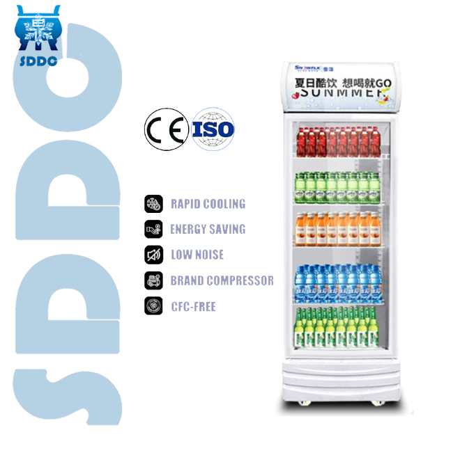 Reliable Anti Corrosion Upright <strong>Cooler</strong>&Freezer Clear <strong>Glass</strong> <strong>Door</strong> for Beverage Retail Store