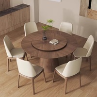 Nordischer Mid-Century Modern Minimalistischer Runder Holz-Esstisch mit Drehfunktion Massivholzplatte Hochwertiges Gefühl für Verschiedene Wohngrößen