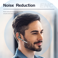 Auriculares Inalámbricos Empresariales con Doble Micrófono ENC, Auriculares para Computadora con Estuche de Carga con Pantalla Digital de 750 mAh, Dongle USB-A para PC Portátil
