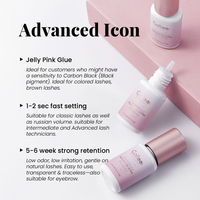 Adhésif liquide pour extensions de cils Gollee en gros, marque privée, séchage rapide 0,5s, imperméable, végétalien, forte tenue, supporte l'agence de marque