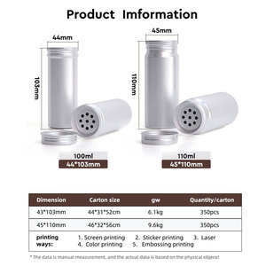 Pot rond en métal de 100ml pour poudre de bain ou shampooing Boîtes en aluminium pour cadeau - Product Image 3