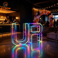 Lettres et chiffres géants lumineux RGB personnalisés en usine, 3 pieds, 4 pieds, pour mariage, anniversaire, fête, décoration d'événements, lettres LED
